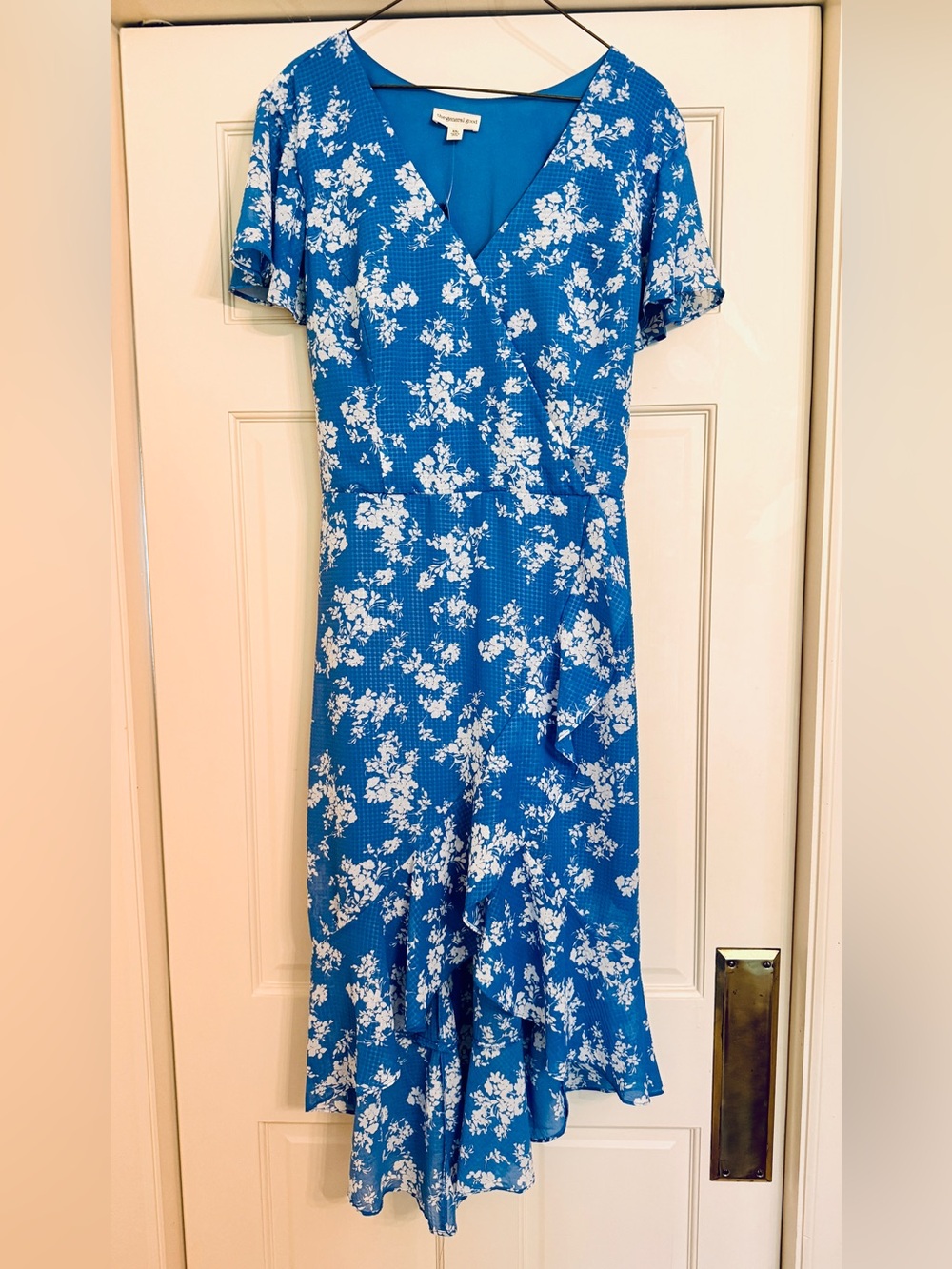 Blue Floral Wrap Dress